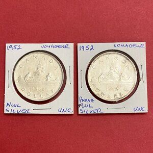 Thrilling Uncirculated Pair of 1952 Canada Silver $1 Coins!